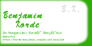 benjamin korde business card